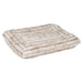Himalayan Bowsers Hugo Futon Dog Bed features soft beige faux fur with layered edges and a plush flat sleeping surface