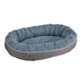 Horizon Bowsers Ovie Dog Bed featuring a cozy oval dog bed with blue cushioning and gray raised sides