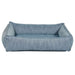 Horizon Bowsers Urban Lounger Dog Bed in soft blue fabric with supportive padded walls