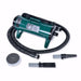 Hunter Green K-9 II Dog Dryer features a dark green metal body with a flexible hose and grooming accessories for pet care