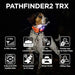 Hunting dog in the dark wears Dogtra Pathfinder2 TRX Extra Receiver Collar, showcasing GPS tracking, LED light, and long-range features