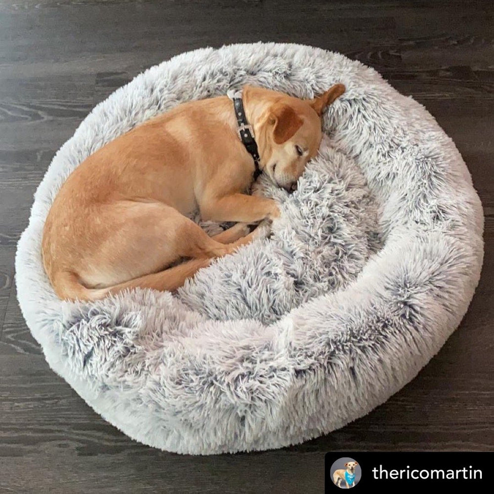 Mr. Peanut's 28" OrthoPlush® Pet Bed - Snowflake White Two Tone