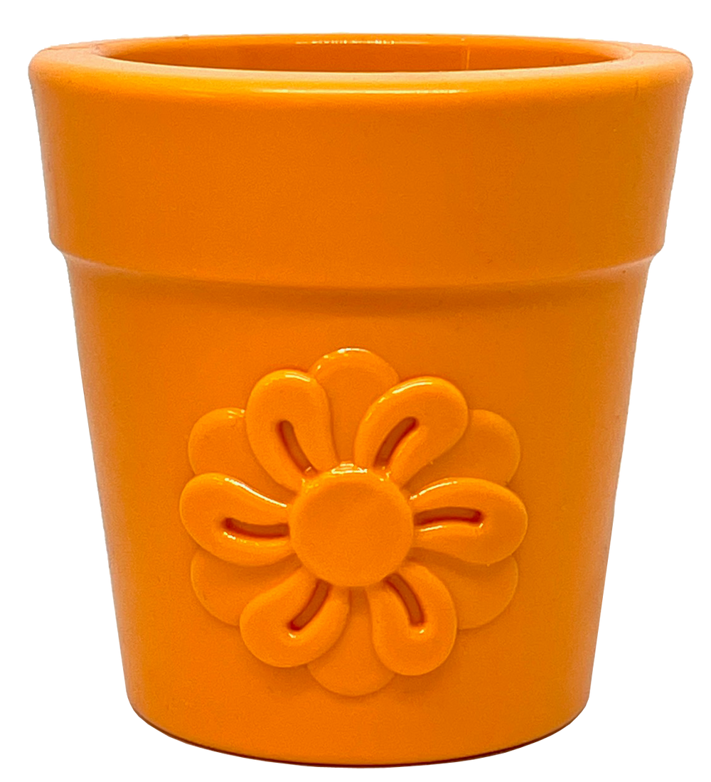 Large Flower Pot Durable PUP-X Rubber Treat Dispenser & Enrichment Toy