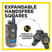 Image shows expandable handsfree squares for Dogtra 1902S Handsfree Plus Boost & Lock Dog Remote Trainer, supporting up to 14 devices
