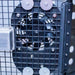 Inside view of the Dakota 283 Dog Crate Ventilation Fan, with the blades visible through the crate’s wire grid
