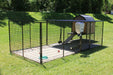 K9 Kennel Barn with Tall Run and Metal Cover Front View