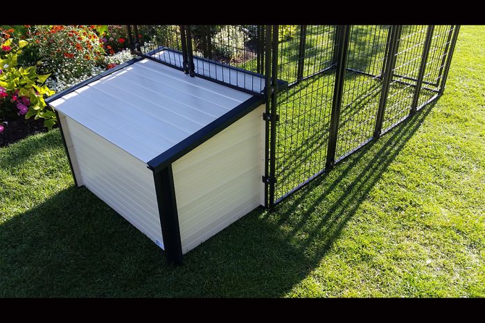 K9 Kennel Store 4' x 8' Value Kennel & Basic Cabin Dog House Combo Dog House