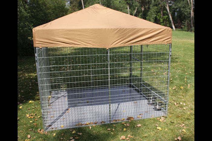K9 Kennel Store Complete Galvanized PRO Kennel Back View