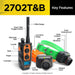 Labeled diagram of Dogtra 2702T&B Training and Beeper 1 Mile 2 Dog Remote Trainer highlights the remote buttons, LCD screen, antenna, and beeper collar parts