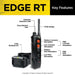 Labeled diagram of Dogtra EDGE RT 1 Mile Expandable Dog Remote Trainer shows the remote’s control buttons and the matching dog collar receiver