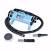 Light Blue K-9 II Dog Dryer includes a coiled hose and multiple grooming nozzles for drying dogs quickly and efficiently