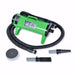 Lime Green K-9 II Dog Dryer includes a flexible hose, grooming nozzles, and accessories for drying pets efficiently