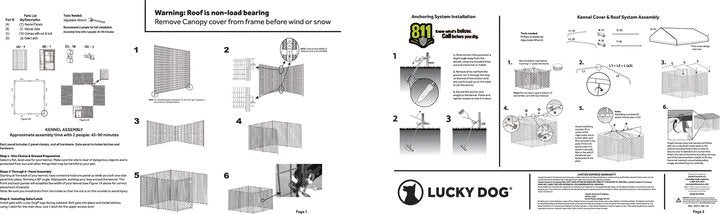 Lucky Dog® Presidential Canopy Kennel Cover 10'x10' Frame Kit Instruction Guide