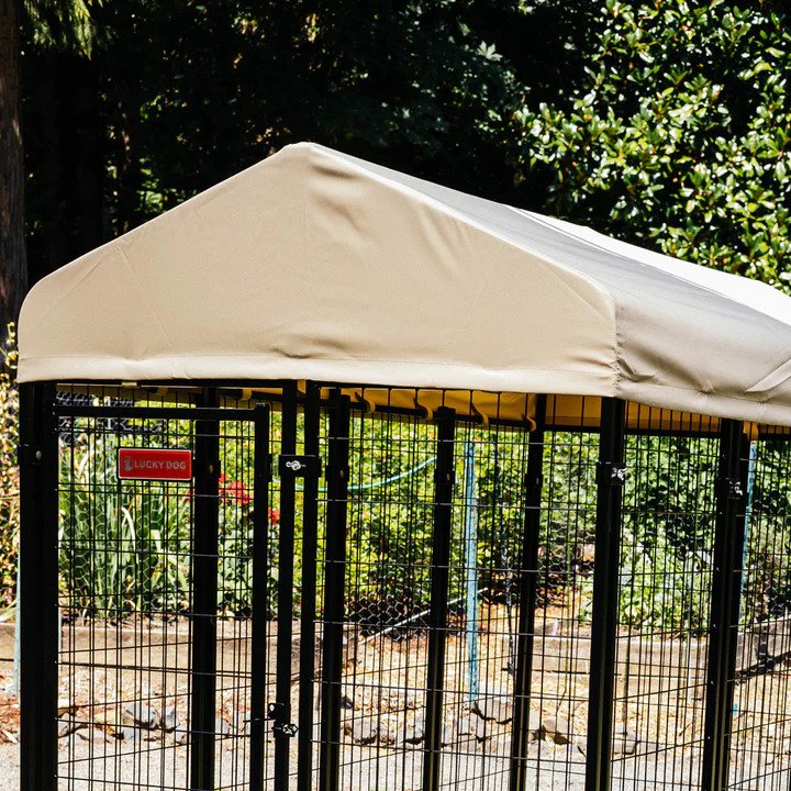 Lucky Dog® Villa Canopy Kennel Cover 4'x8' Khaki Actual
