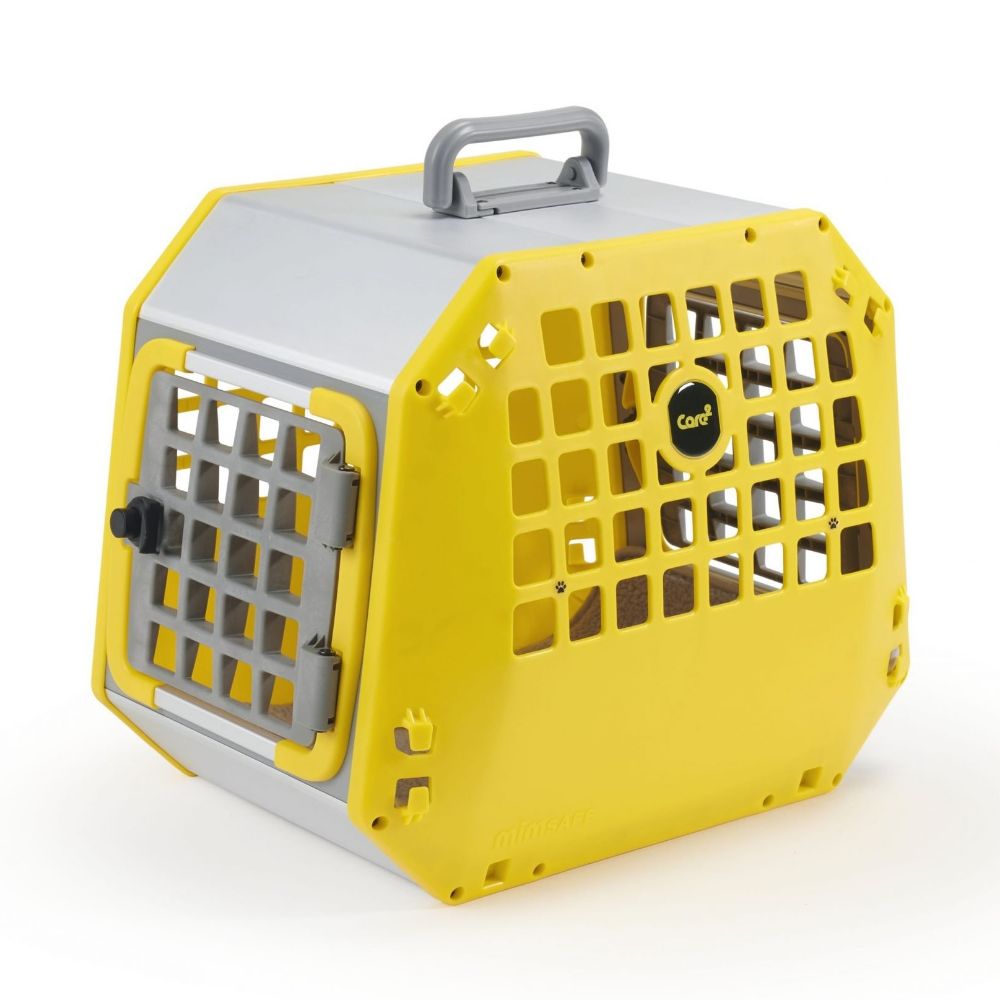 MIM Care² Pet Travel Dog Crate Yellow