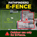 Map-style graphic shows a yard as safe and a house as restricted, explaining Dogtra GPS Pathfinder2 E-Collar 9 Mile Range e-fence is for outdoor use only