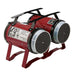 Maroon K-9 III Dog Dryer features a deep red metal body, dual rear filters, and black carrying handles for easy transport