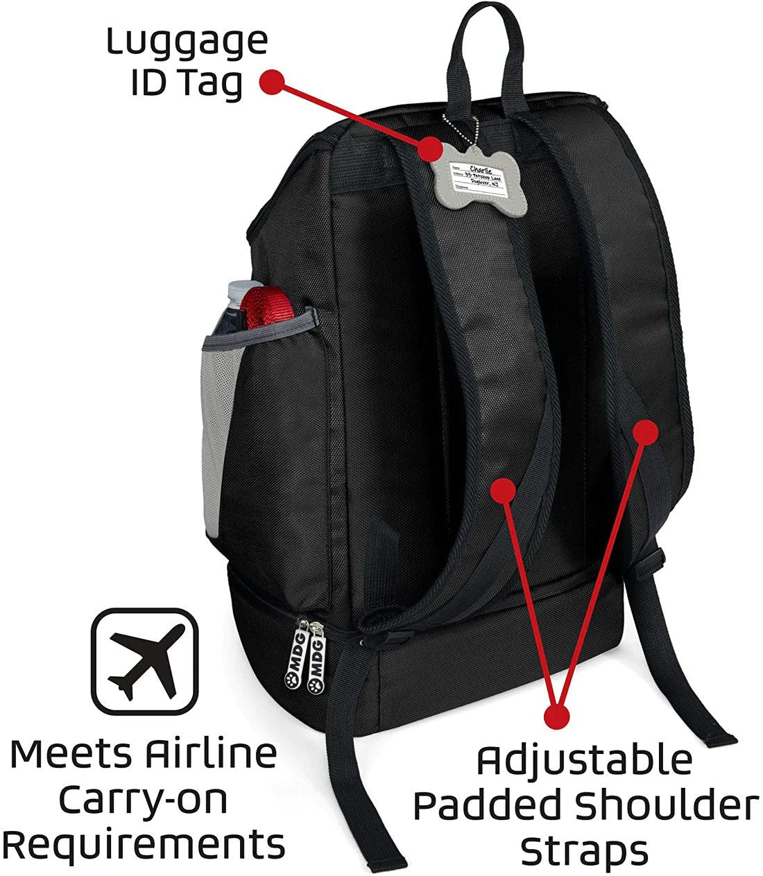 Mobile Dog Gear Patented Drop Bottom Week Away Backpack Airline Approved