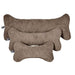 Mocha Bowsers Bumper Bone Pillow brown plush dog toys displayed together in three cozy bone-shaped sizes