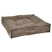 Mocha Bowsers Piazza Dog Bed in warm brown plush fabric features a soft tufted cushion with raised sides