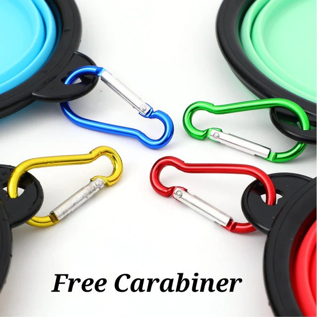 Mr Peanut's 4 Pack Collapsible Silicone Travel Bowls - 12oz Free Carabiner