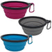 Mr. Peanut's 3 Pak XL (25oz) Collapsible Silicone Bowls with Color Matched Carabiner Clips Actual