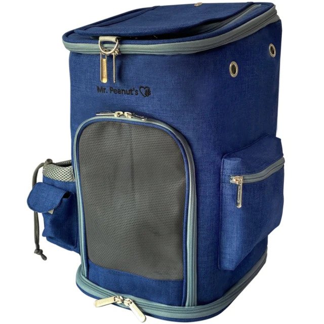 Mr. Peanut's Vancouver Series Backpack Pet Carrier for Smaller Cats and Dogs Deja Blue