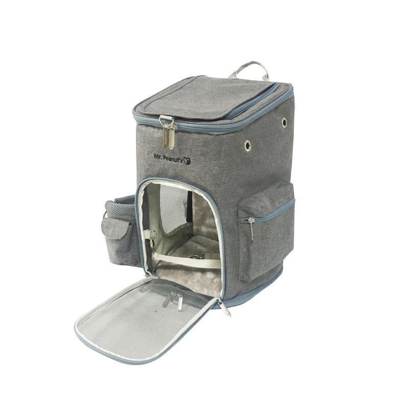 Mr. Peanut's Vancouver Series Backpack Pet Carrier for Smaller Cats and Dogs Platinum Grey