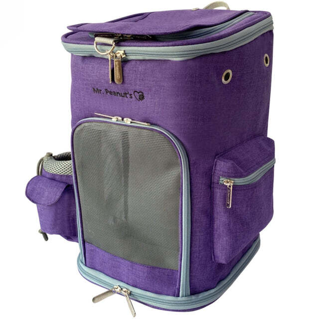 Mr. Peanut's Vancouver Series Backpack Pet Carrier for Smaller Cats and Dogs Purple