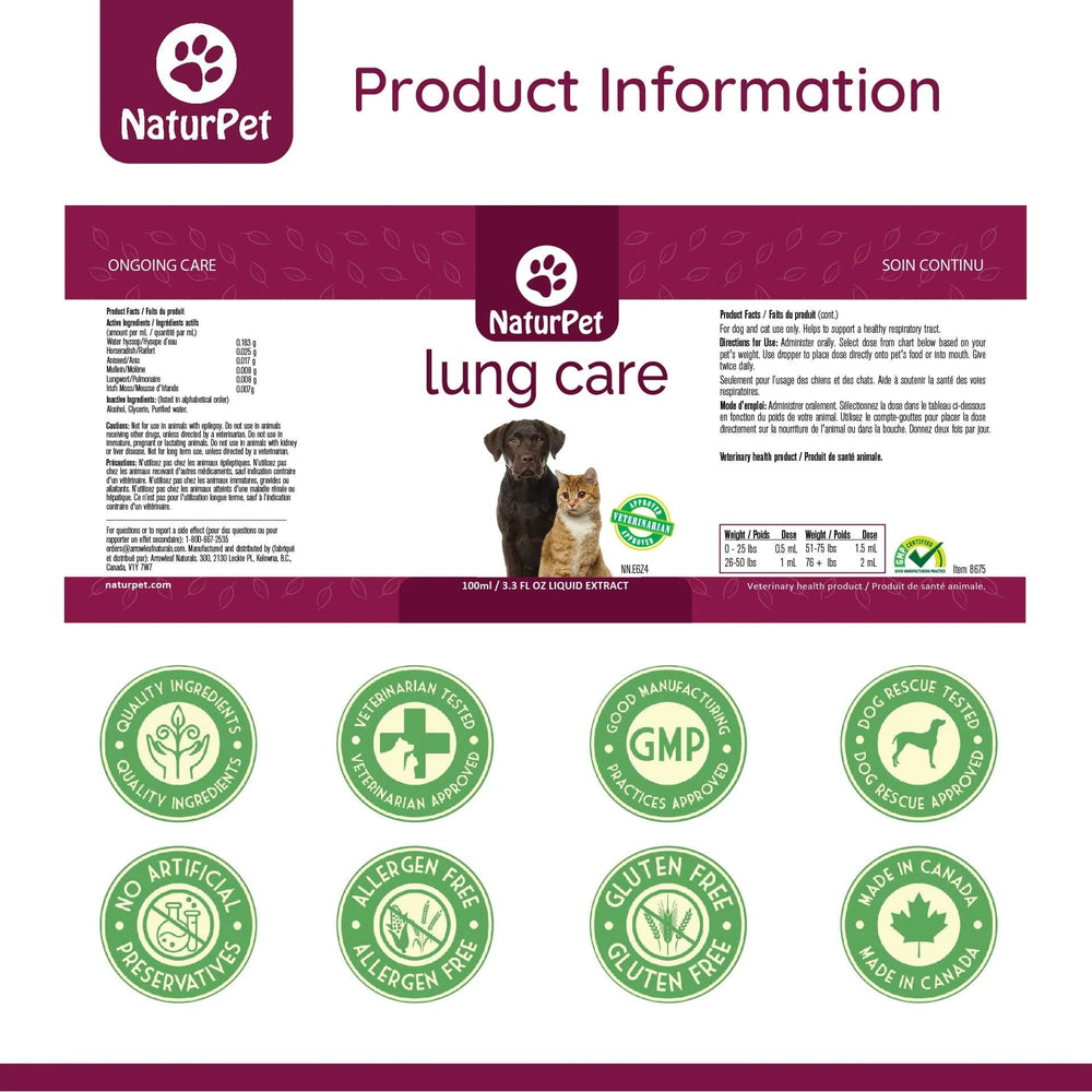 NaturPet Lung Care - For Sneezing & Wheezing Product Information