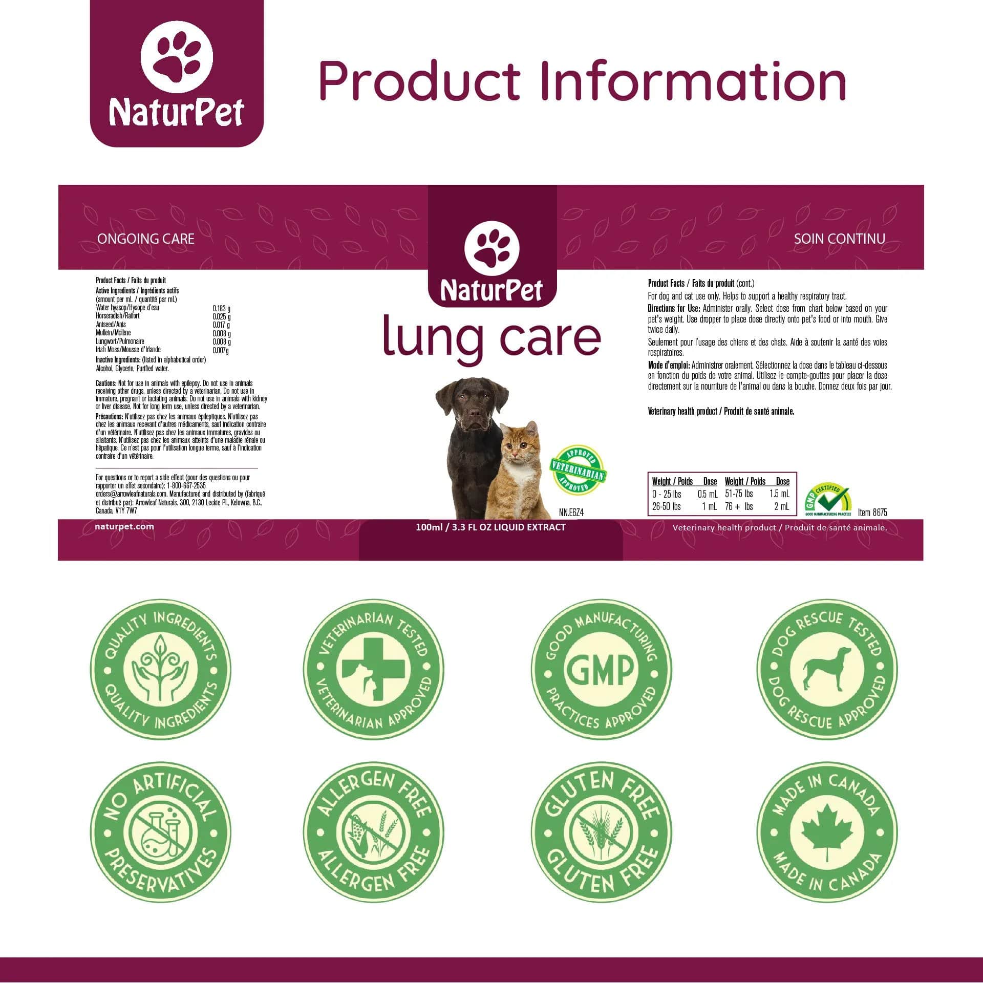 NaturPet Lung Care - For Sneezing & Wheezing Product Information