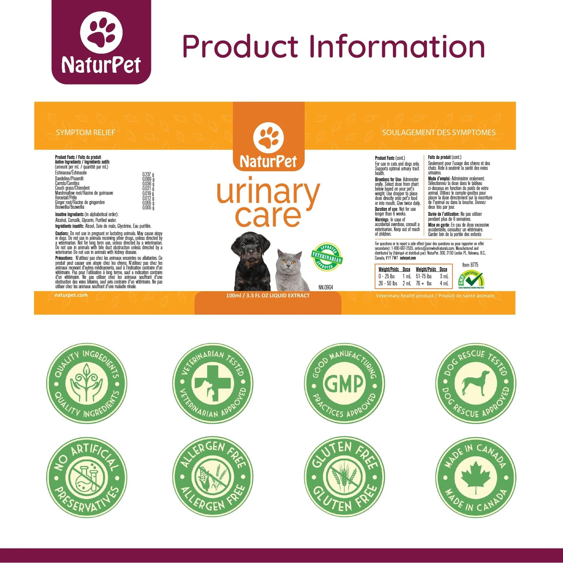 NaturPet Urinary Care Product Information