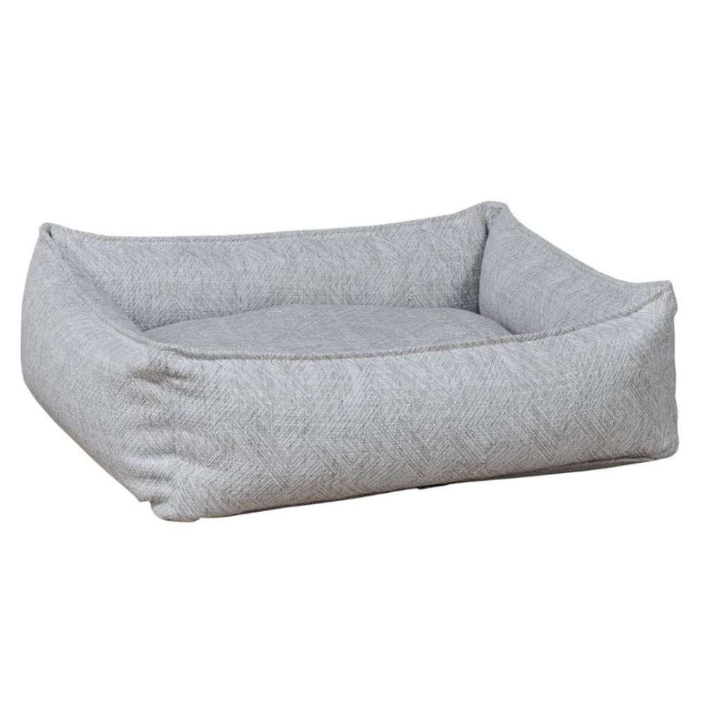 Natura Bowsers B Lounge Dog Bed in light gray featuring thick padding and supportive bolstered sides