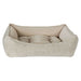 Natura Bowsers One Of A Kind Scoop Dog Bed is a light beige bed with a subtle textured fabric and a plush cushioned base