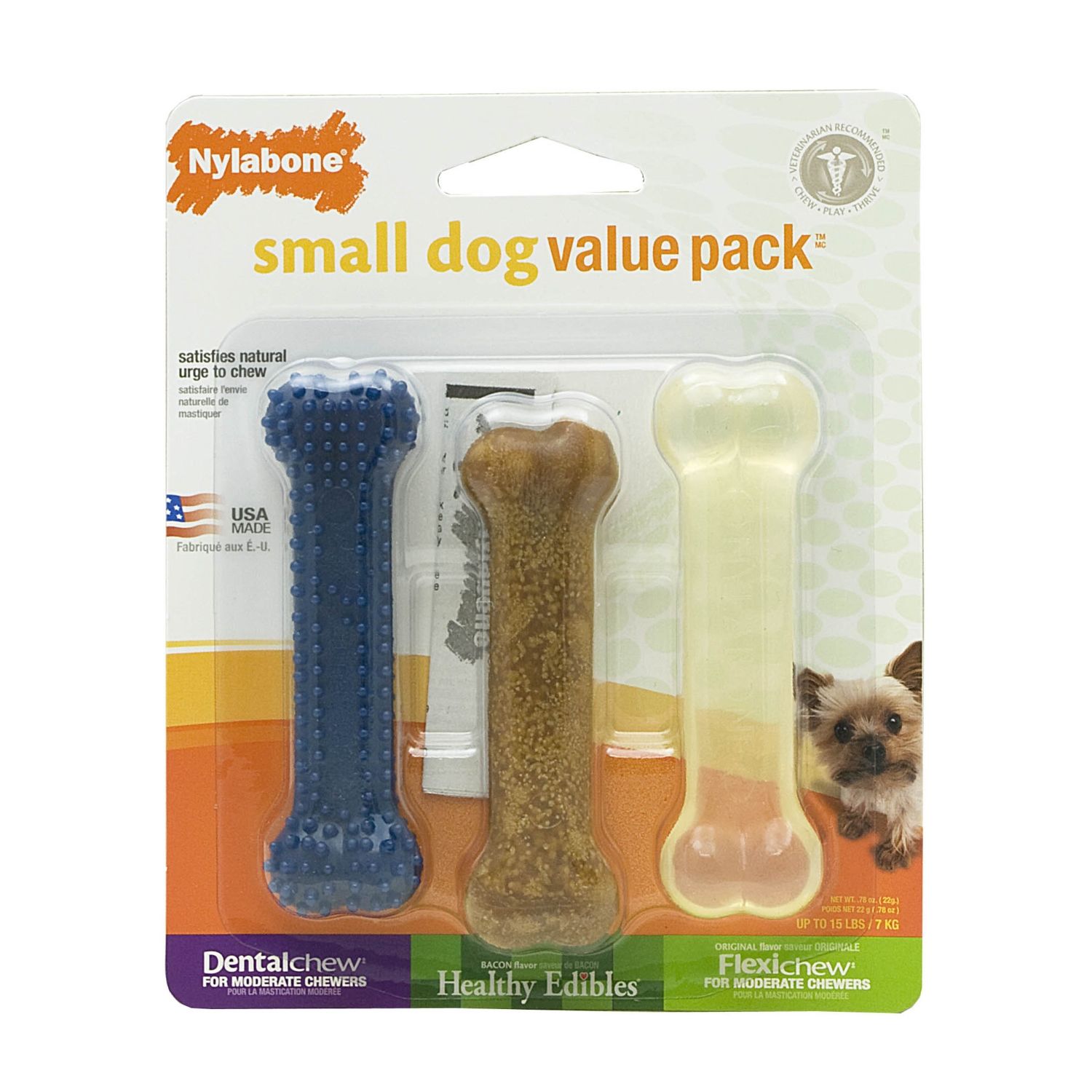 Nylabone Small Dog Chew Toy Value Pack