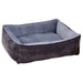 Otter Bowsers B Lounge Dog Bed in dark gray with a soft cushioned center and raised supportive edges