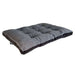 Otter Bowsers Dream Futon Dog Bed in gray and brown fabric with a soft tufted surface