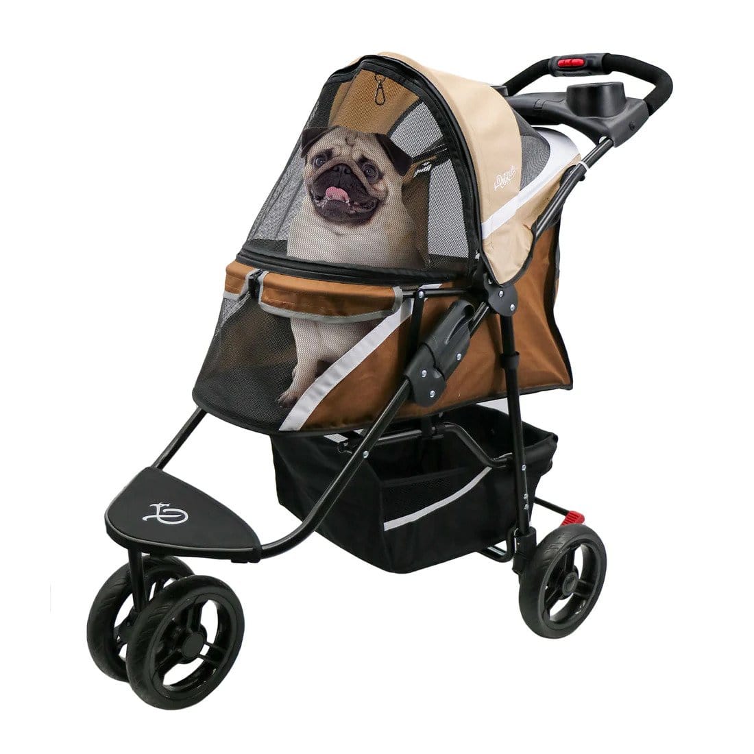 Petique Revolutionary Pet Stroller for Dogs and Cats Milky Brown and Beige