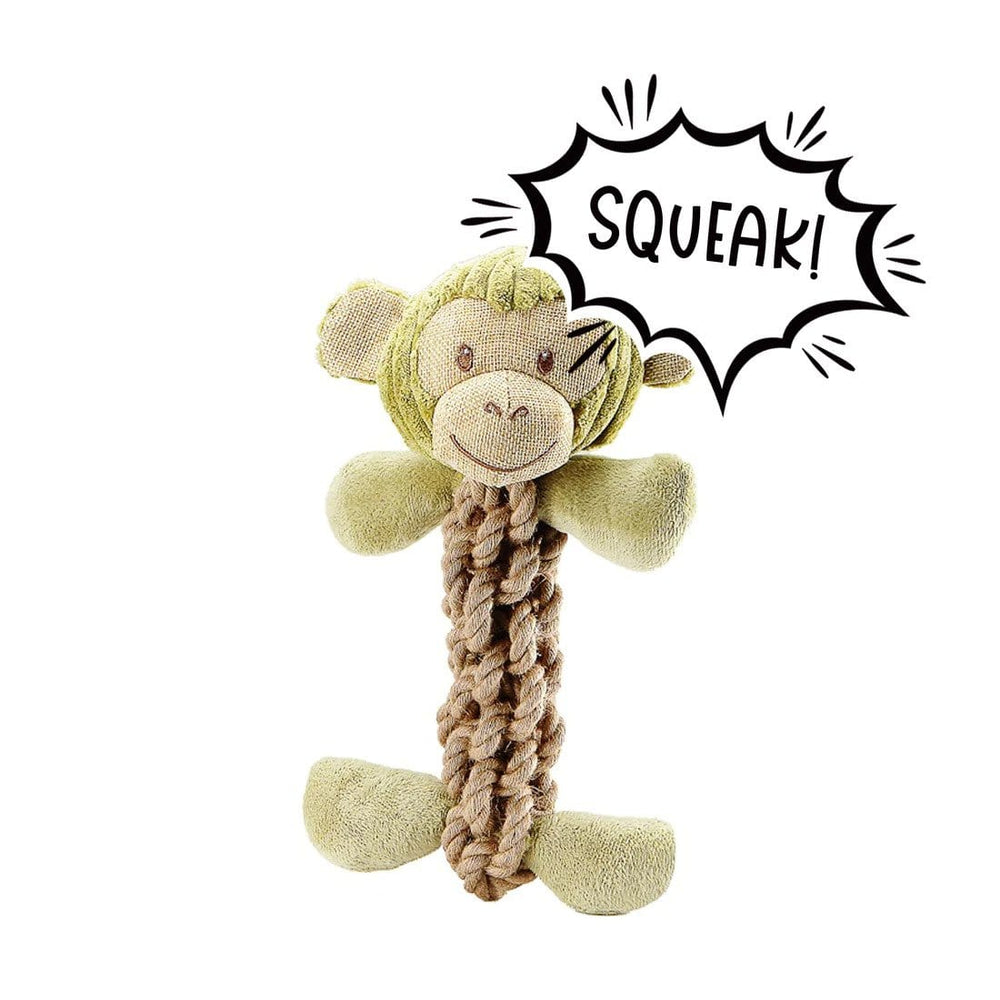 Petique Tough Hemp Monkey Dog Toy Monkey