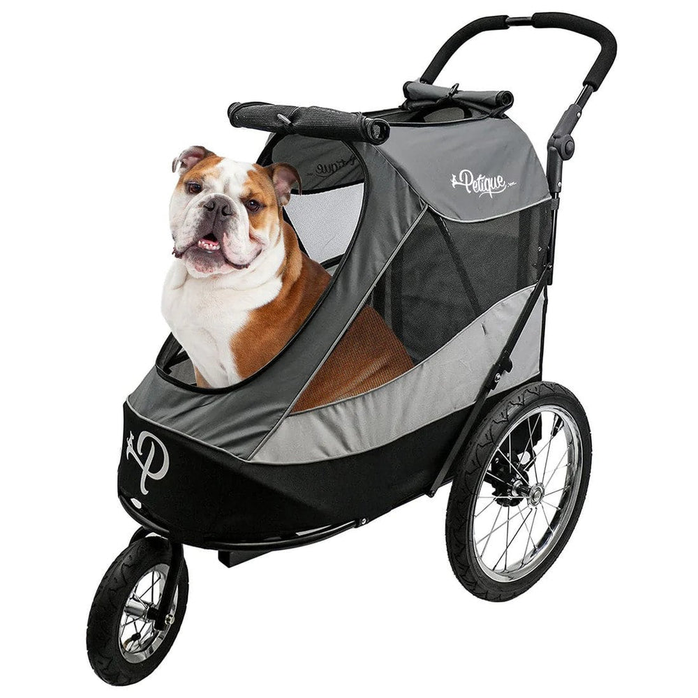 Petique Trailblazer Pet Jogger with Tire Pump Space Gray