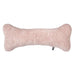 Pink Champagne Bowsers Bumper Bone Pillow light pink fuzzy bone-shaped dog toy displayed horizontally on a plain background