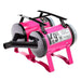 Pink K-9 III Dog Dryer features a vibrant pink metal body, front air nozzle, and sturdy support legs for grooming tasks