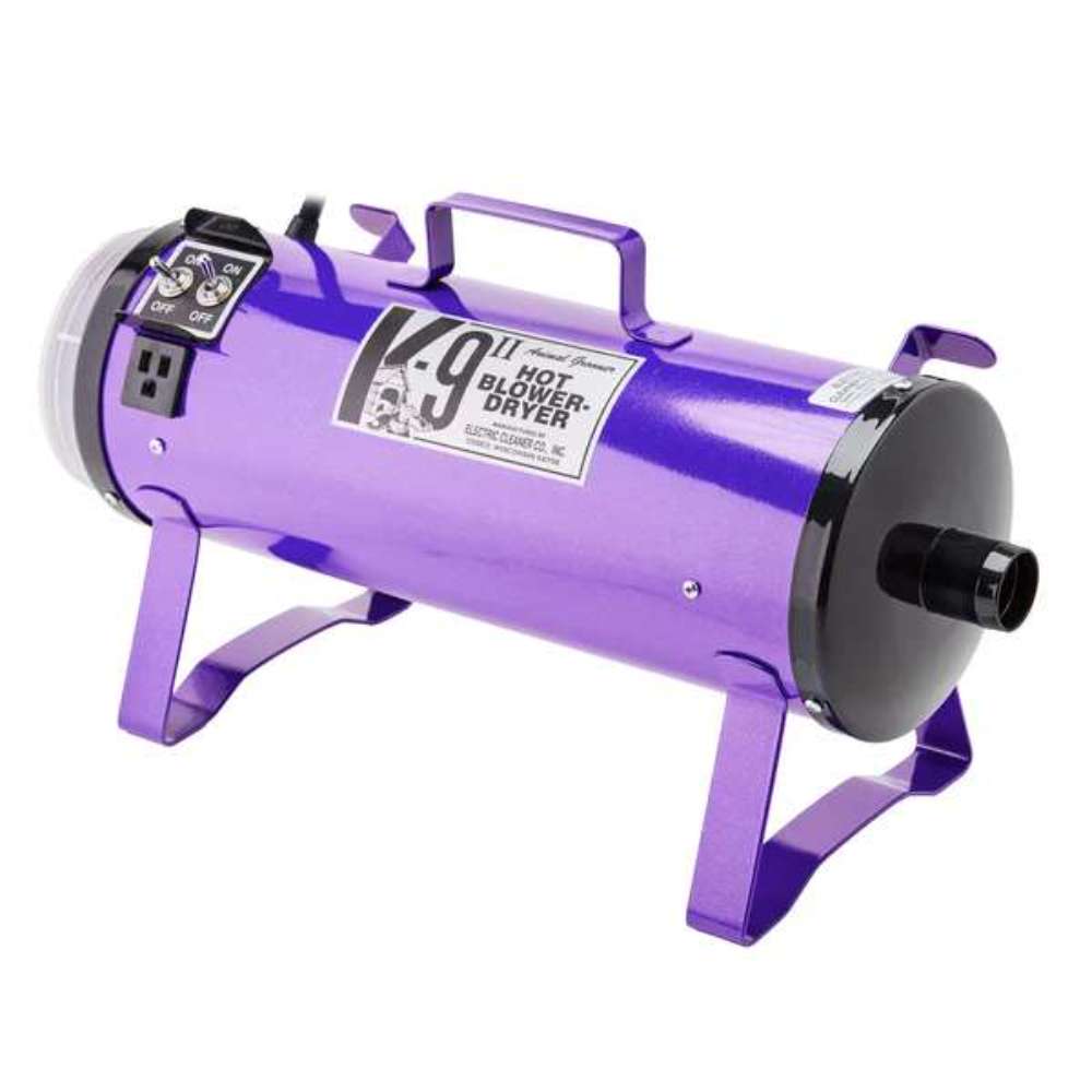 Purple K-9 II Dog Dryer highlights the rear nozzle and durable frame built for professional pet grooming