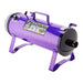 Purple K-9 II Variable Speed Dog Dryer is displayed from a side angle, highlighting its portable handle, adjustable controls, and heavy-duty metal construction