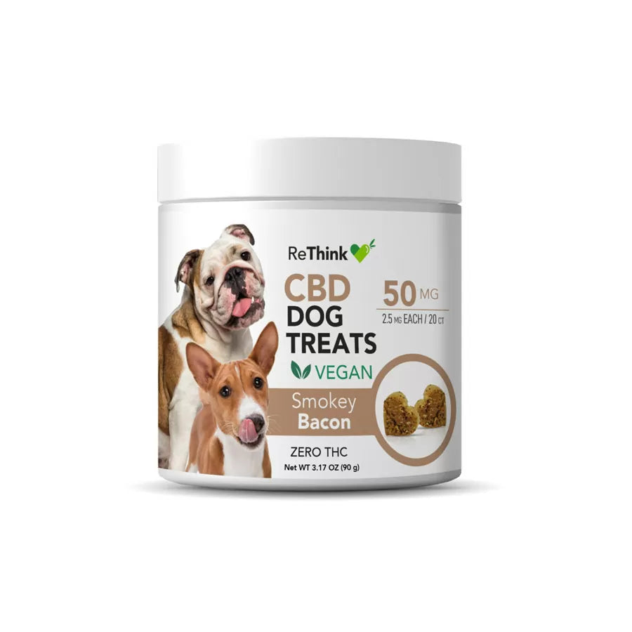 ReThink 50mg Vegan CBD Dog Treats – Smokey Bacon – 20ct