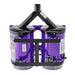 Rear view of Purple K-9 III Dog Dryer shows its twin canister body, central air outlet, and black support frame