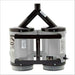 Rear view of Silver K-9 III Dog Dryer shows its twin canister body, central air outlet, and black support frame
