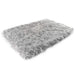 Rectangle Light Grey Paw PupRug Faux Fur Orthopedic Dog Bed without any dog on it