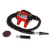 Red K-9 Fluffer Dryer with interchangeable nozzle attachments and a black hose is displayed for drying pets