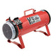 Red K-9 II Dog Dryer displays the rear air outlet and durable design made for grooming dogs efficiently